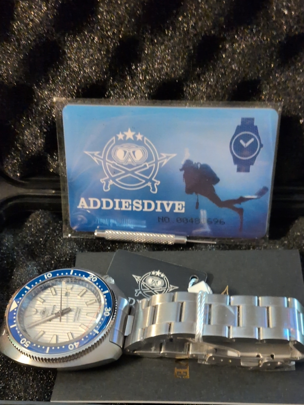 Men’s Blue Dive Watch Stainless Steel Bracelet sapphire crystal ceramic bezel